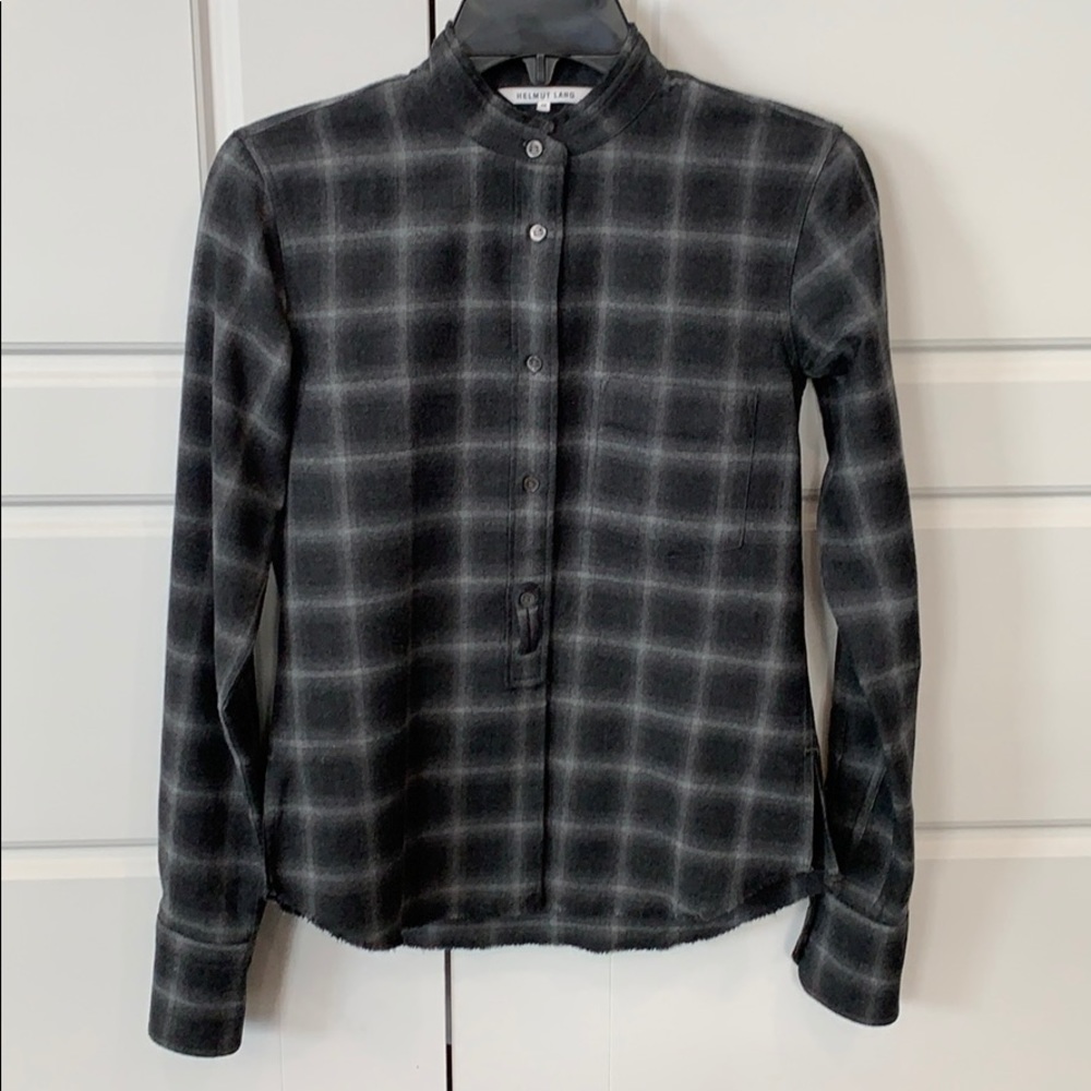 Helmut Lang wool plaid button up